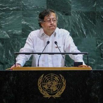 Colombian president Gustavo Petro speaks at the United Nations General Assembly in New York City on September 23, 2025